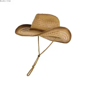 Women’s Vintage Ethnic Straw Jazz & Western Cowboy  •  Wide-Brim Sun Protection  • Breathable Natural Straw • Retro Boho Western Style • Perfect for Music Festivals, Rodeos, Beach & Outdoor  Outfits Warm Compression Knee hat summer uv sun hat large