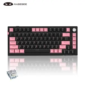 MAGEGEE Wireless Keyboard, 75% Wireless Gasket Mechanical Gaming Keyboard, Hot Swappable RGB Custom Keyboard with 5-Layer Padding, Knob Control