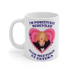 "Positively Bedeviled" Aesthetic Ceramic Coffee Mug - Unique Medieval Graphic Art Design Cup - Gothic Retro Home & Office Decor - 11oz Artistic Tea Cup Gift