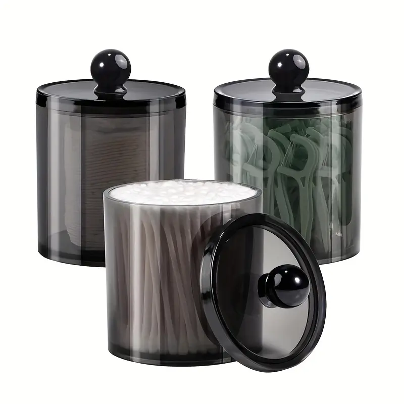 Plastic Canister Box, Durable Plastic Organizers, Storage Organiser Container for Cotton Balls, Swabs, Makeup Wipes, Floss Sticks, Hair Clips, Headbands, Plastic Box Organizer
