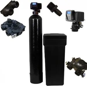 AFW Filters Premium Fleck Whole House 64k Water Softener System - Upgraded 10% Resin 5600sxt Metered On-Demand - Efficient Water Softening System with 1" Bypass and Brine Tank - 64,000 Grain Capacity waterfilter