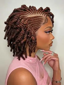 Fashion New African Spiral Curls HD Full Lace Wig, Handmade Unique Style Bob Wigs, Synthetic Curly Wigs, Valentine's Day Gift, All Seasons