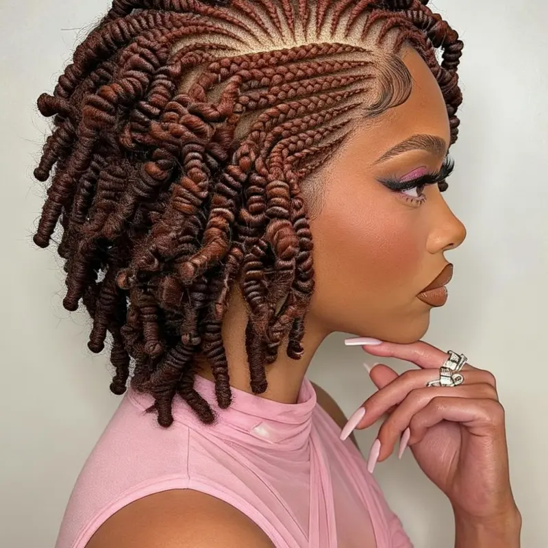 Fashion New African Spiral Curls HD Full Lace Wig, Handmade Unique Style Kinky Chic Bob Wigs, Valentine's Day Gift, All Seasons, Synthetic Wigs For Black Women, Afro Curly Braided Wigs, Artificial Wig