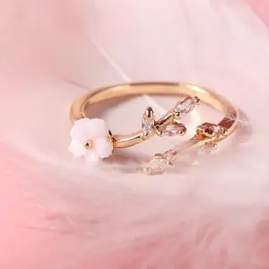 Sakura Ring, Adjustable. Choose Your Color. Gifts For Her, Anniversary, Birthday, Mom. Cherry Blossom Ring. Silver, Rose Gold