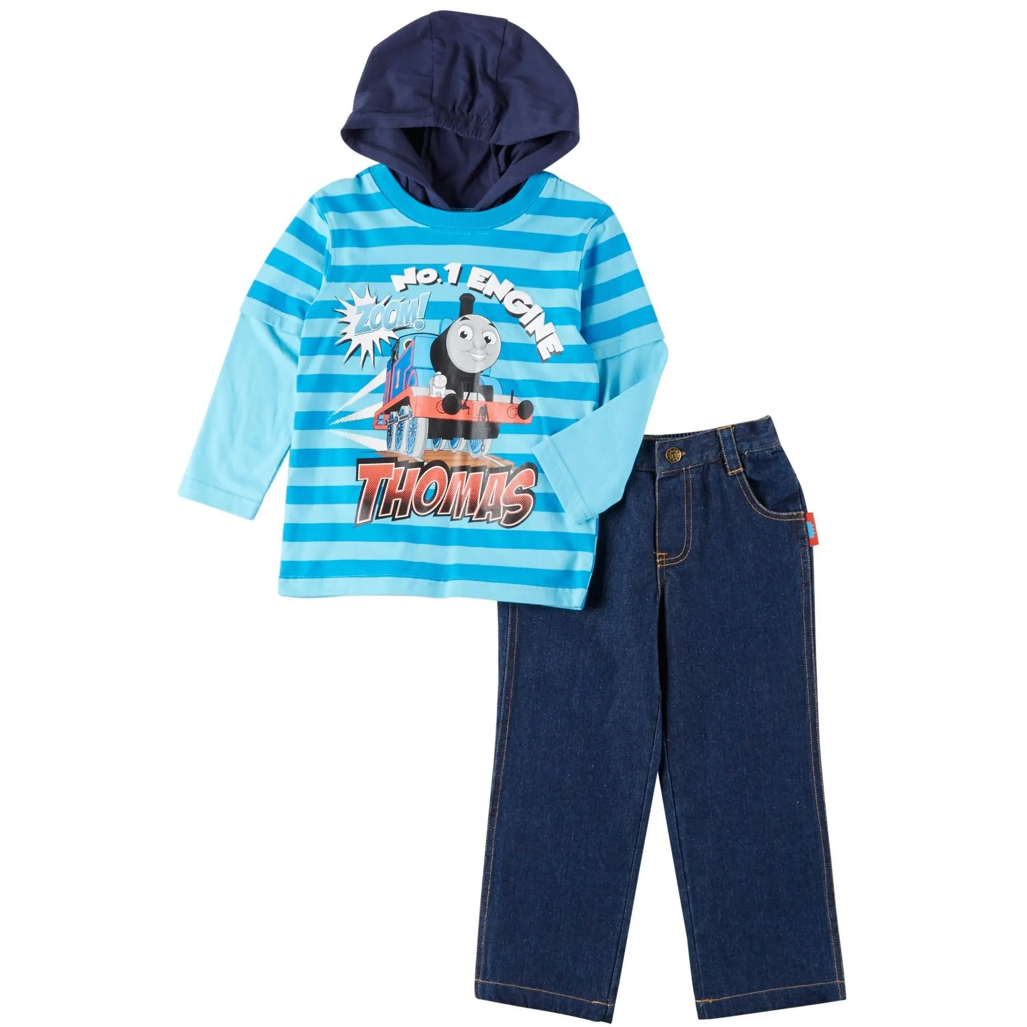 Thomas The Train Little Boys' Toddler Hoodie & Jeans Set Blue (3T)