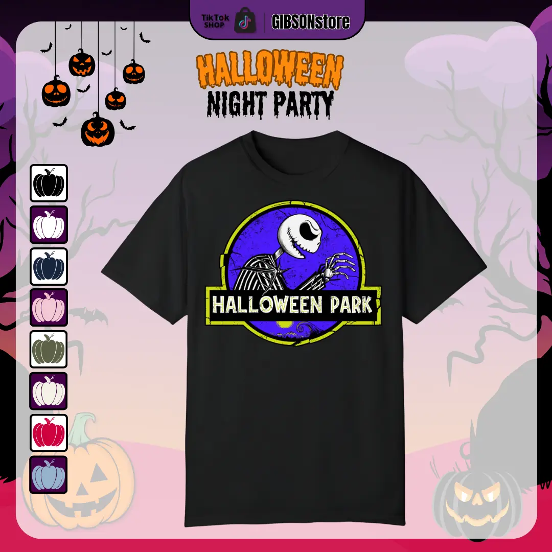 Halloween Park T-Shirt, Halloween Jack Skellington nightmare before christmas T-Shirt, Halloween Shirt, Funny Halloween Shirt, Trick Or Treat Shirt, Halloween Clothing for All Seasons, Unisex Halloween T-Shirt, Halloween Party Shirt, Spooky Season Shirt