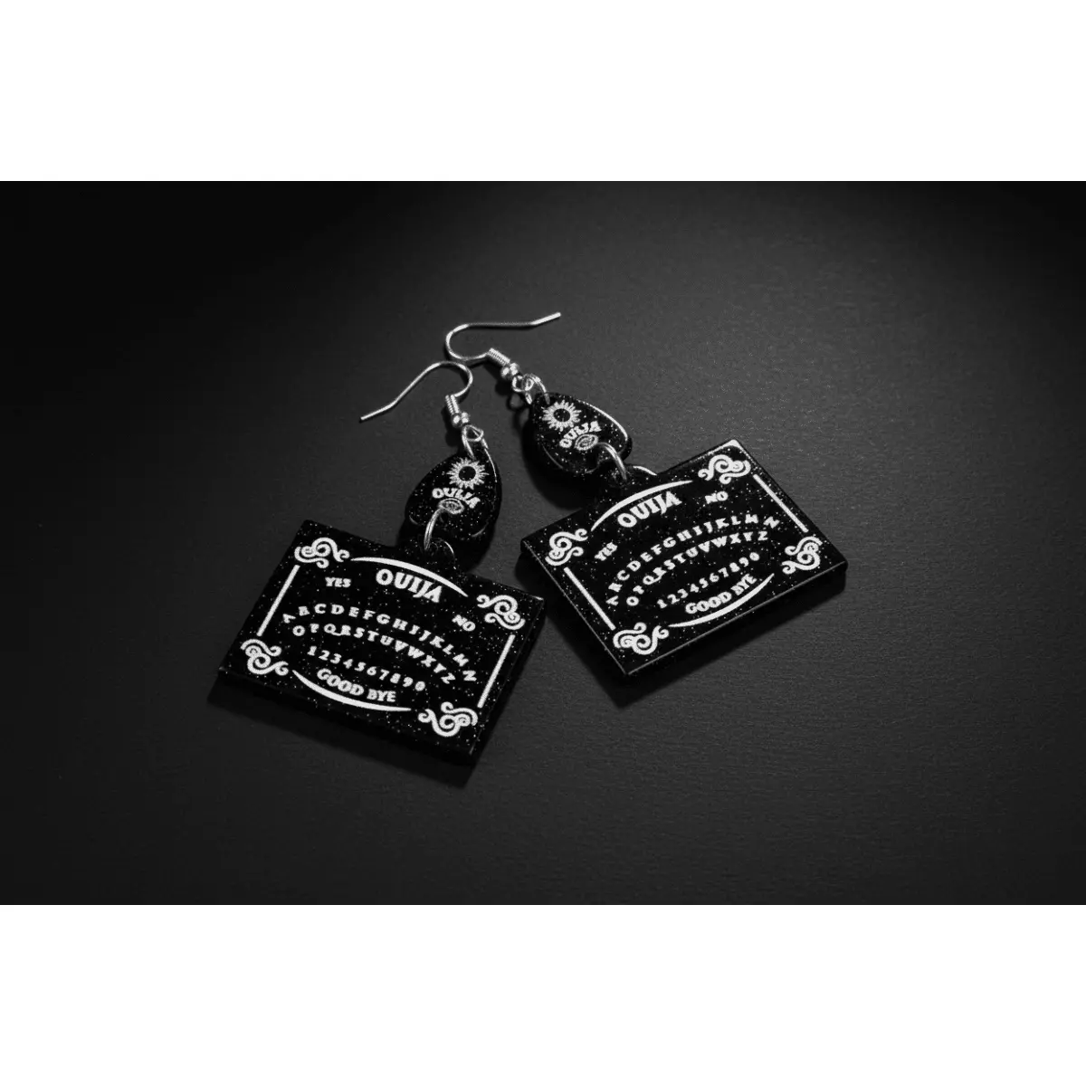 Black Ouija Board Earrings