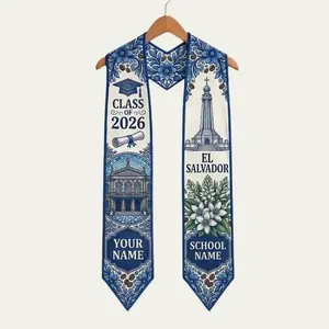 [HOT 2026] Custom El Salvador Graduation Sash 2026 El Salvador Graduation Stole 2026 Salvadorans Graduation Sas