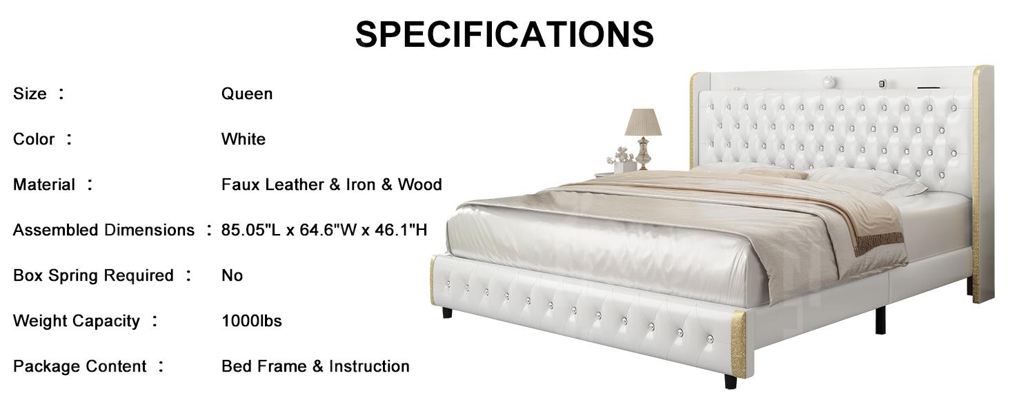 GEGOFORU Queen LED Bed Frame with Galaxy Projector & Bluetooth Speaker, Upholstered Platform Bed with 46” Tall Headboard, USB Charging Station, Storage Drawers & Wood Slat Support,Silent & Noise,Velvet