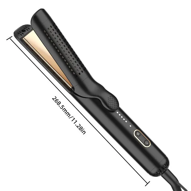 2-in-1 Dual-Use Porcelain Hair Straightener & Curler, Wet & Dry Hair Dryer with Rapid Heating, High-Speed Airflow, Customizable Temperature, LCD Control, Auto Off Function, Black, Us, Lcd Display