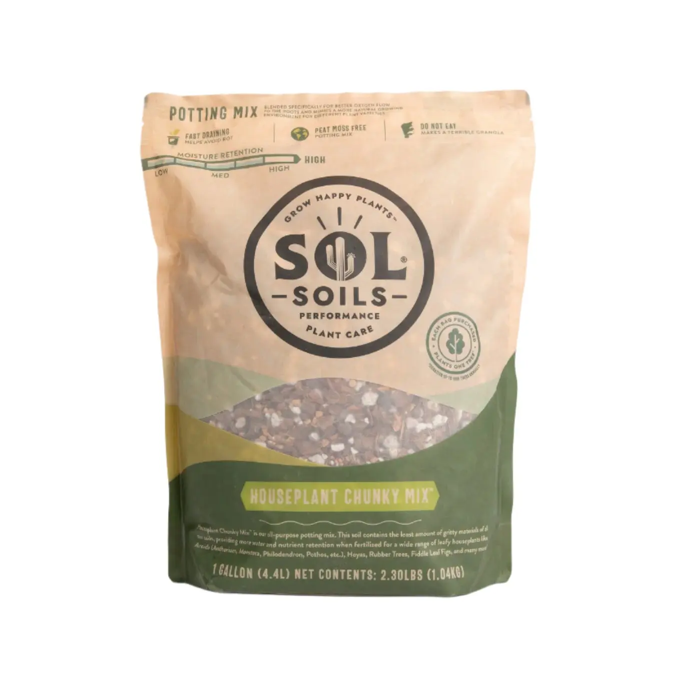 Sol Soils - Houseplant Chunky Mix - Potting Mix designed to be more forgiving of all care types - all-purpose mix ideal for aroids and tropical plants