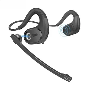 Trucker Bluetooth Headset Sports Wireless Headphones with Removeable Boom Microphone Mute Button Open Ear Bluetooth Earphones