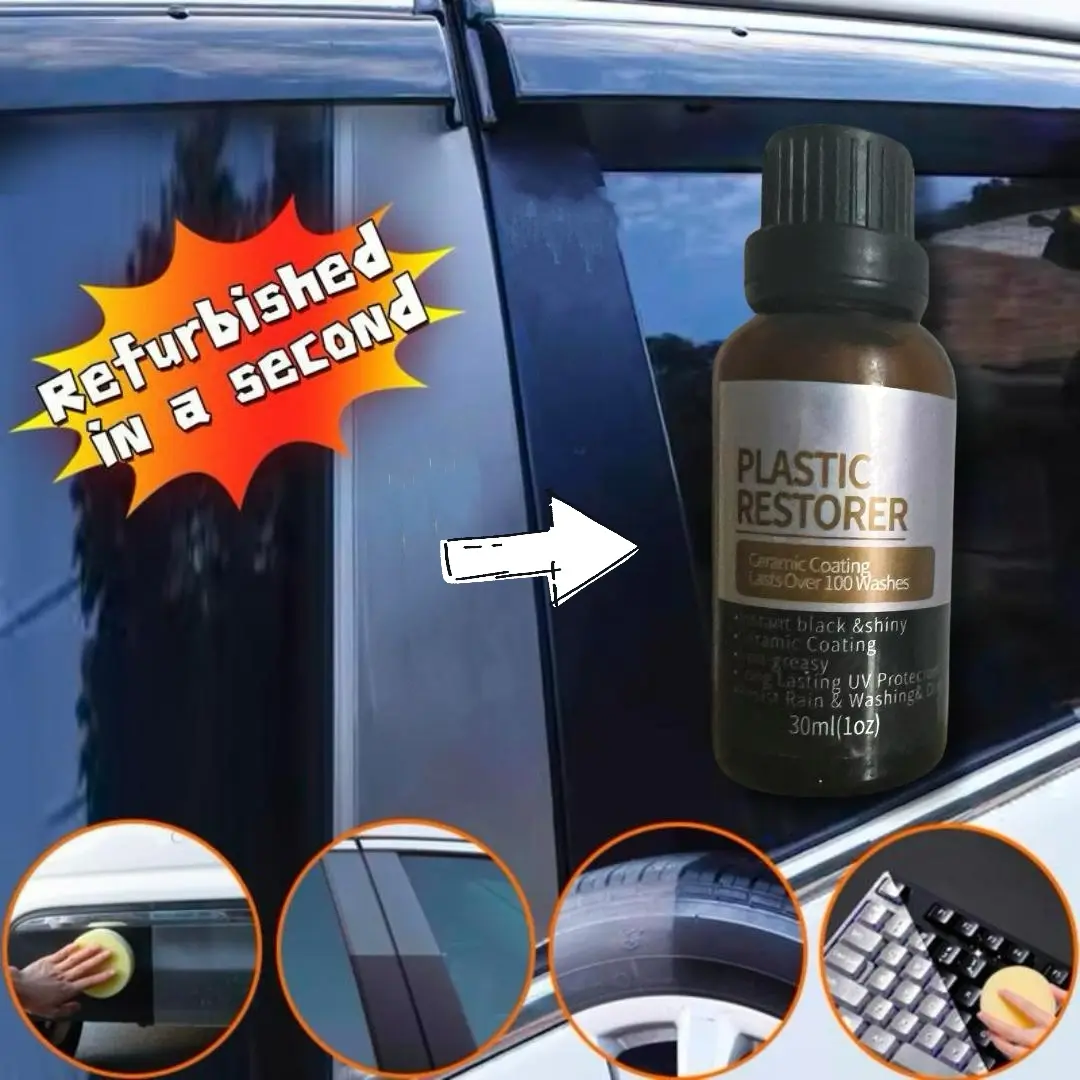 Plastic Restorer | Bring Plastic, Rubber, and Vinyl Back toLife! User Friendly Trim Restorer | Safe Auto DetailingSupplies |1 0z Kit with Foam Applicator