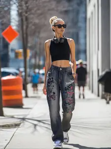 Abbey Dawn by Avril Lavigne Black Stonewashed Rock-n-Roll Jeans Size 9