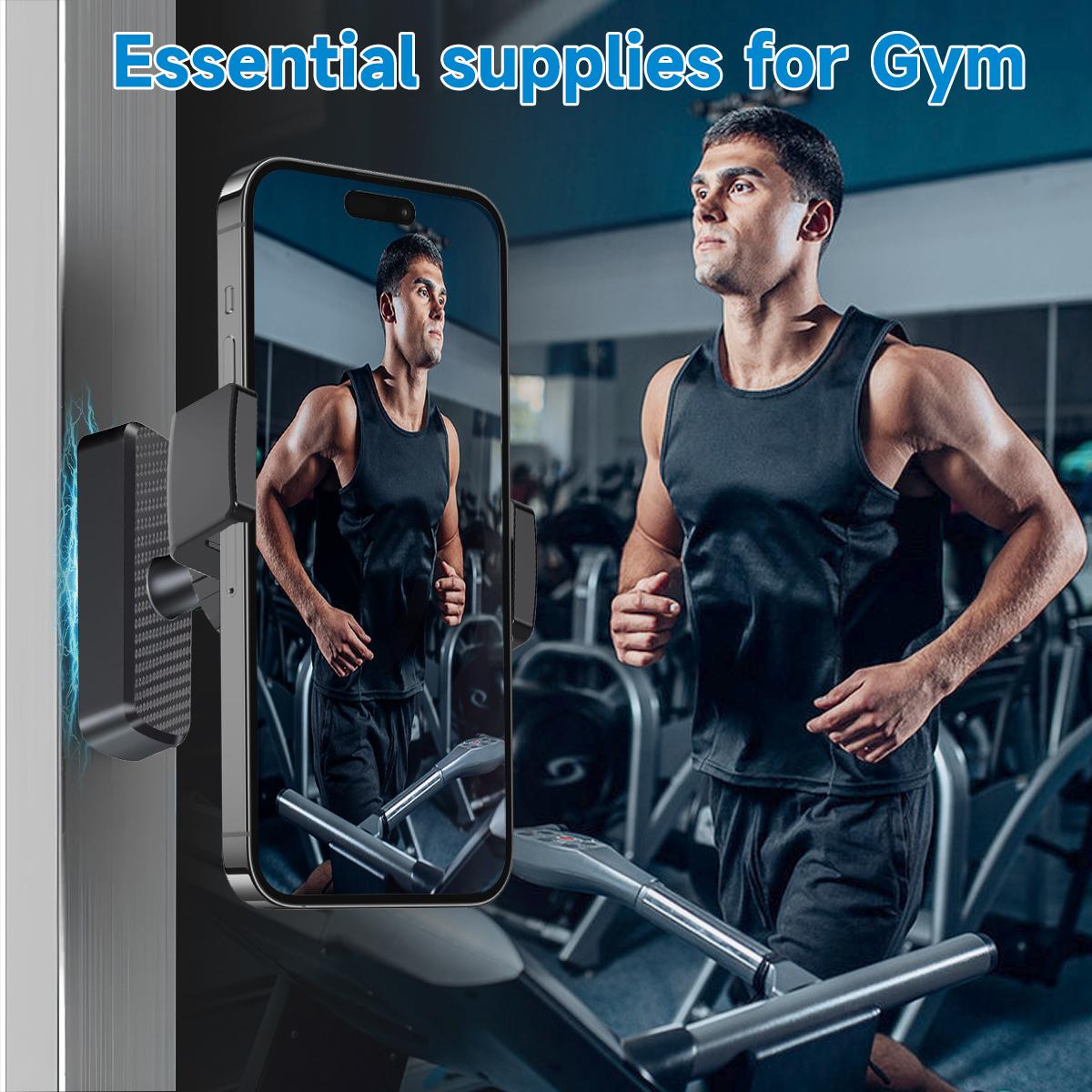Magnetic Phone Holder for Gym, 360° Adjustable, Strong Portable Magnet Phone Mount for Workout Recording, Gym Phone Mount with Strong Magnet Base, Compatible with All Smartphones 4.7-7" Magnetic Phone Holder for Gym, 360° Adjustable, Strong Portable Magnet Phone Mount for Workout Recording, Gym Phone Mount with Strong Magnet Base, Compatible with All Smartphones 4.7-7"