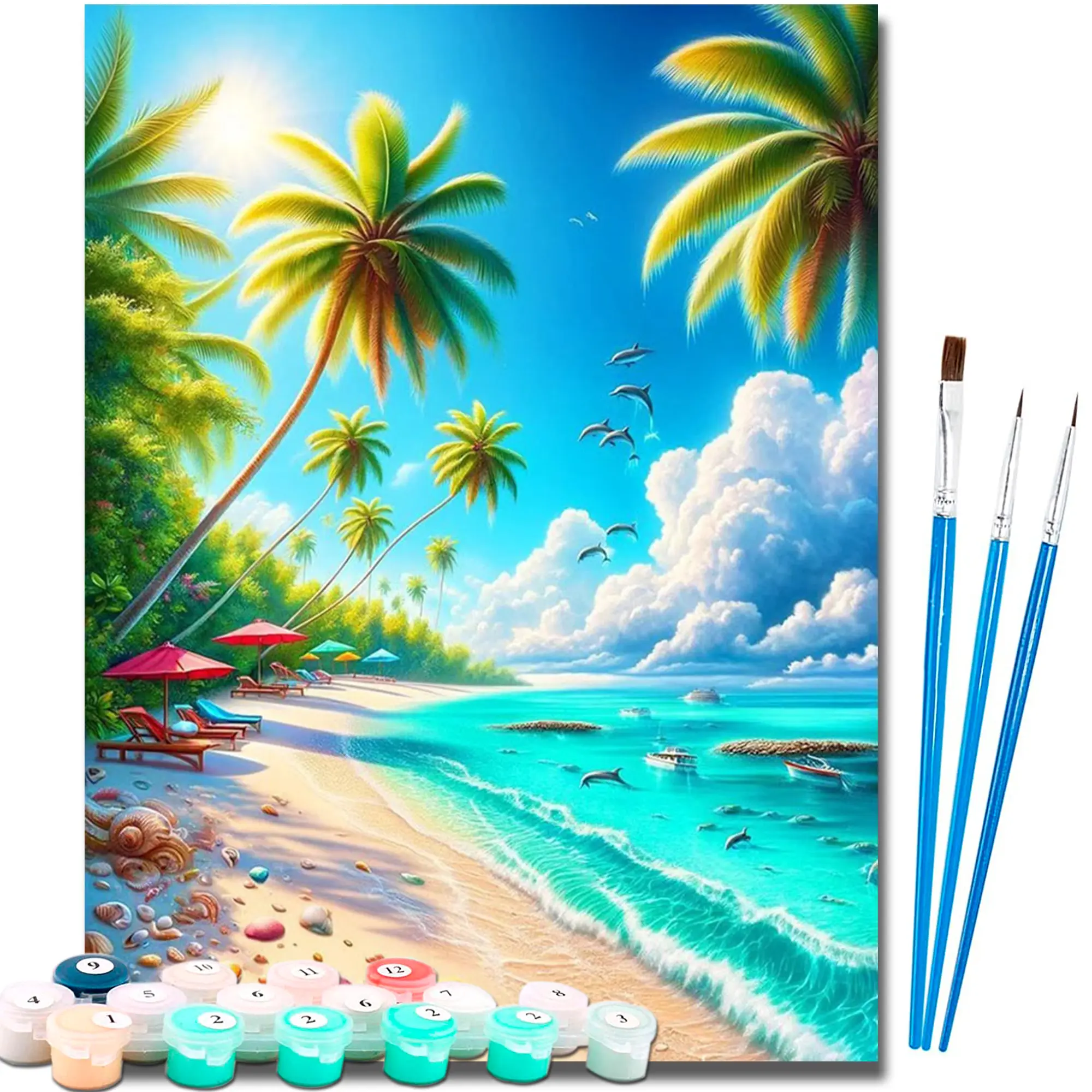 Paint by Numbers Kit for Adults Beginner,Easy Adult Paint by Number Kits on Canvas DIY Painting for Surprise Gift Home Wall Decor 16x20 Inch, Diy Painting Supplies, Paint Brushes