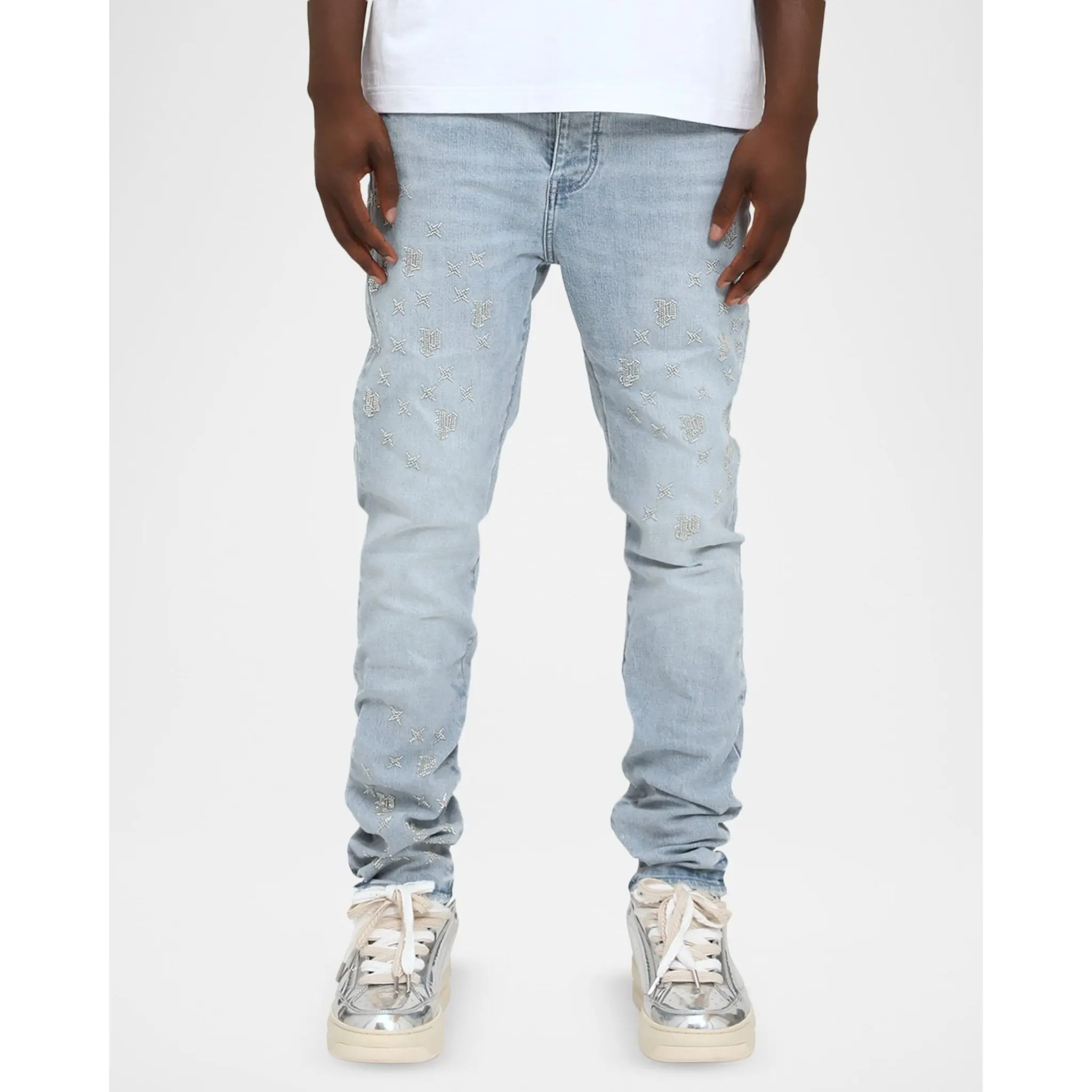 Purple brand beaded monogram denim