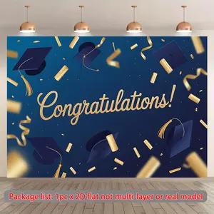 Summervibes 2D Flat, 2D flat banner 1pc, Graduation Congratulations Celebration Durable background fabric suitable for classrooms, offices, and activities - ideal for photo booth props and home decorations, 2D