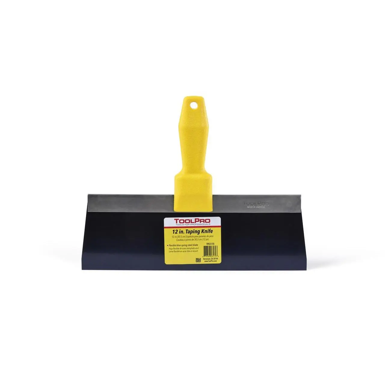 ToolPro 12 in. Tape Knife, Blue Spring Steel Drywall Putty Knife, Drywall Putty Knives