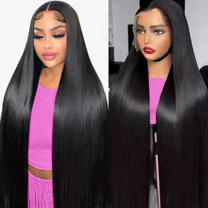 SummerVibes TAGOTA Hair Straight 13x6 Transparent Pre Plucked Lace Front Synthetic Wigs 200% Density 13x6 HD Lace Frontal Wig  Natural Color For Black Women Baby Hair for Women Daily Party Use TikTok Viral Hairpiece