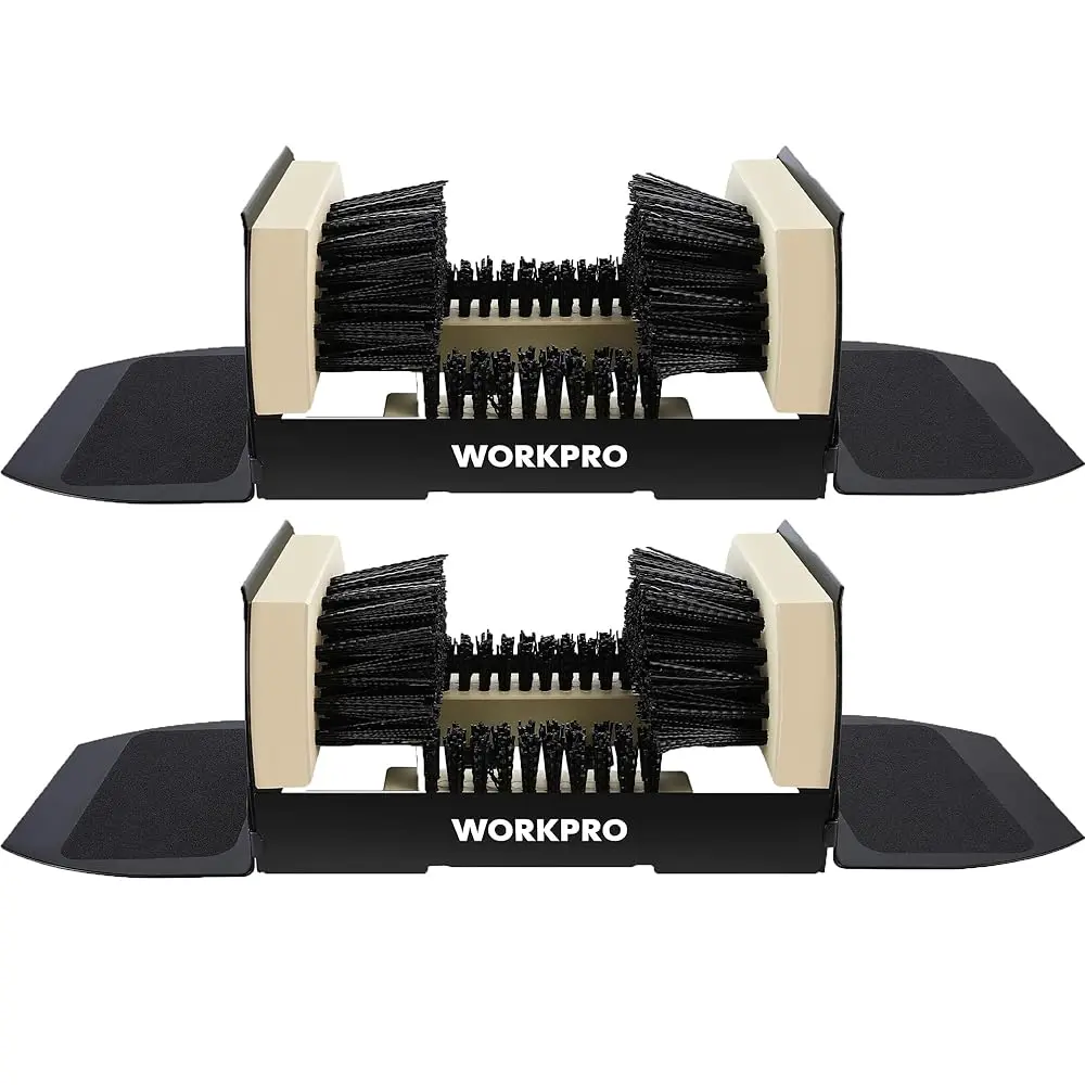 #fathersdaygift WORKPRO Boot Brush Scraper Outdoor, Shoe Cleaner Brush, Boot Scrubber, Heavy Duty Boot Cleaning Brush, 2 Pack Footwear