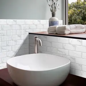 European Vintage Tile Stickers, PVC Self-Adhesive Wall Decals, Waterproof Kitchen & Bathroom Decor, Easy Install, 15cmx30cm, Home Decor