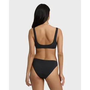 Billabong Sol Searcher Lowrider Full Bikini Bottom - Black Pebble, Women's Sports Surf Swimwear