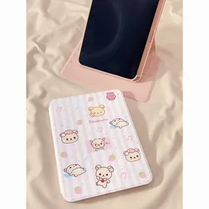 Kawaii Rilakkuma IPadpro Tablet Case Apple Rotating 11/10/9 Generation Protective Case Cute Air7 Tablet Case Girl's Gifts Toys