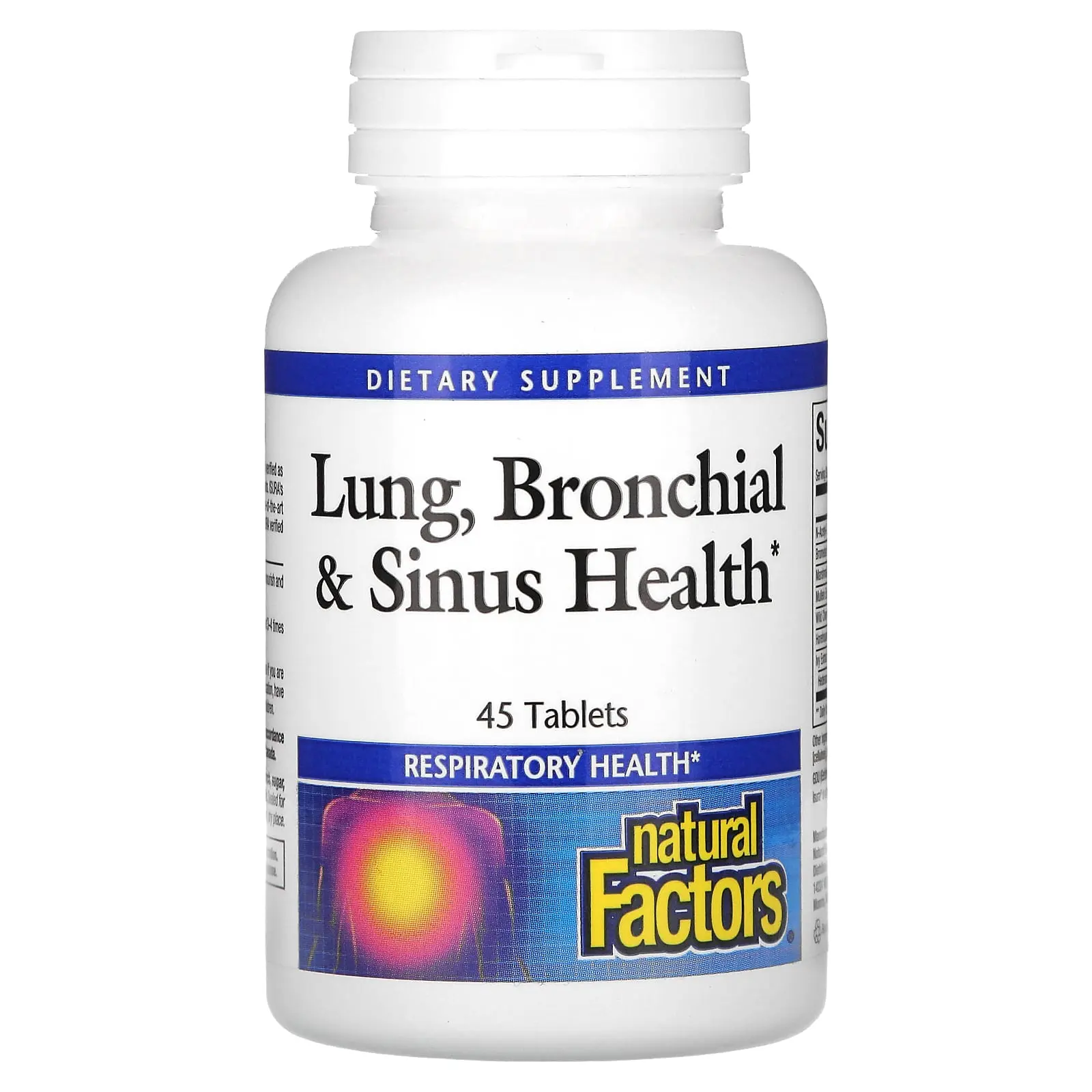 Natural Factors Lung, Bronchial & Sinus Health, 45 Tablets
