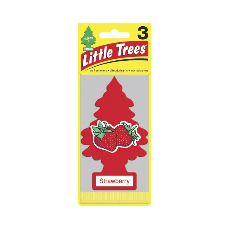 Little Trees Air Fresheners - Strawberry Scent Pack Of 3 Variety Little Tree A/F Ideal For Home Car Or Office