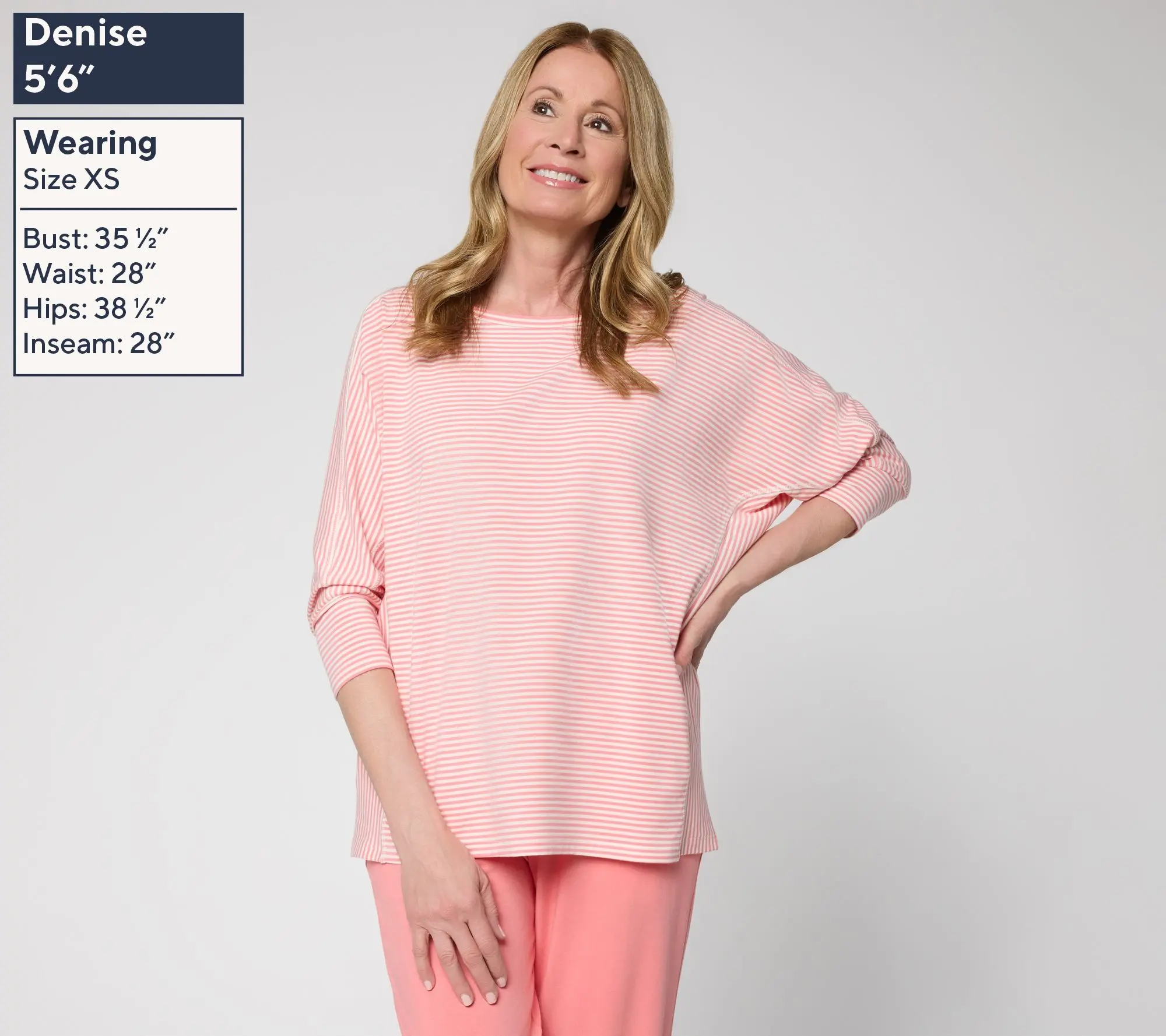 AnyBody Cozy Knit Jersey All-Star Striped Top