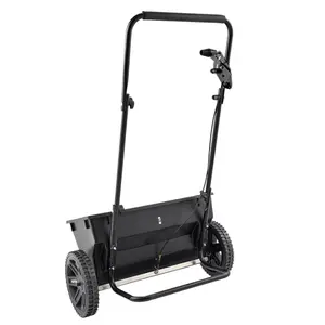 KFFKFF Walk-Behind Push Spreader, 50 lbs Capacity, Drop Spreader with Hopper Grate, 18-inch Spread Width & 10 Adjustable Settings, 10-inch All-Terrain Tires, Ideal for Seed, Fertilizer, and Salt