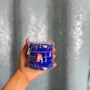 Royal blue velvet bangle set size 2.4