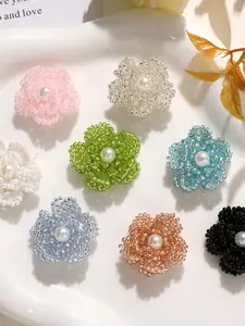 Vintage Oil Painting Style Luxurious Fashion Pearl Camellia DIY Spring Summer Versatile Handmade Earrings Headpiece Chest Flower Shoe Clips Accessories