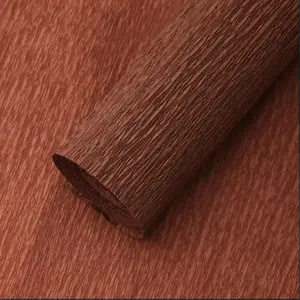 Crepe Paper Roll (17Inch x 8.2Ft/2Rolls), Heavy Papel Crepe Set Multi-Color, Crepe Paper for Birthday Wedding Party Decoration DIY Craft (Brown)