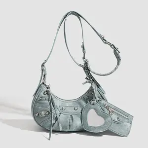 2025 New 3-in-1 Multi-Function Shoulder Bag – Hot Girl Fashion with Rivet Details and Trendy Pattern, Versatile Underarm Bag for Women