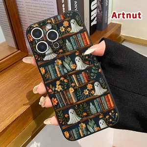 Soft Case for iPhone 15 Pro 16 16e 14 Plus 13 12 Mini 11 Promax X XS Max XR XSMax Ghostly Bookish Garden Full-body Camera lens Protection skin-friendly feel Cover Shell for Girl
