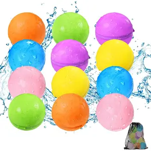 Reusable Water Balloons 12PCS - Summer Water Toys for Pool Beach & Outdoor, Self-Sealing Refillable Water Bombs for Kids Ages 3-14, Balls for Kids Fun Games & Activities