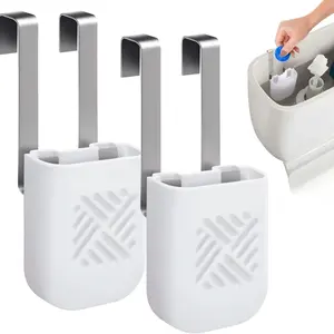 Toilet Tank Solid Cleaner Dispenser Set, Toilet Cleaning System, Hanging Cleaning Holder, Stainless Steel Hook, Commercial and Home Use, Delayed Cleaner Release