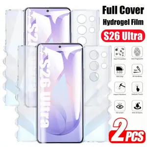 Two-Piece Full Coverage 999D Hydrogel Screen Protector for Samsung Galaxy S26 Ultra S26+ Plus S26 5g, HD Clear, Scratch-Resistant
