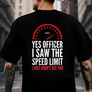 Officer I saw the restriction sign but I didn't see you alphabet print men's hooded sweatshirt, the new spring, autumn and winter print hoodie top loose fit Casual Long Sleeve