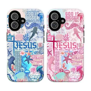 Christian Ocean-Themed Bible Verse Phone Case – "Jesus Loves You", Inspirational Scripture Collage with Marine Art – for iPhone 7–16 & Samsung Galaxy S21–S24 – Inspirational Gift for Her & Him