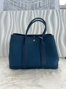 Pre-owned HERMÈS Canvas Tote Bags Garden Party Bleu de Prusse Tote Bag JM MM0015