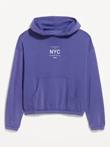Old Navy Men's Oversized Washed Cropped Hoodie