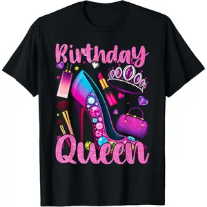 Birthday Queen Crown Graphic Vibes T-Shirt