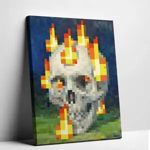 Minecraft Themed Burning Framed Poster - Artistic Print, Home Decor for Room Wall, Game Fan Wall Art