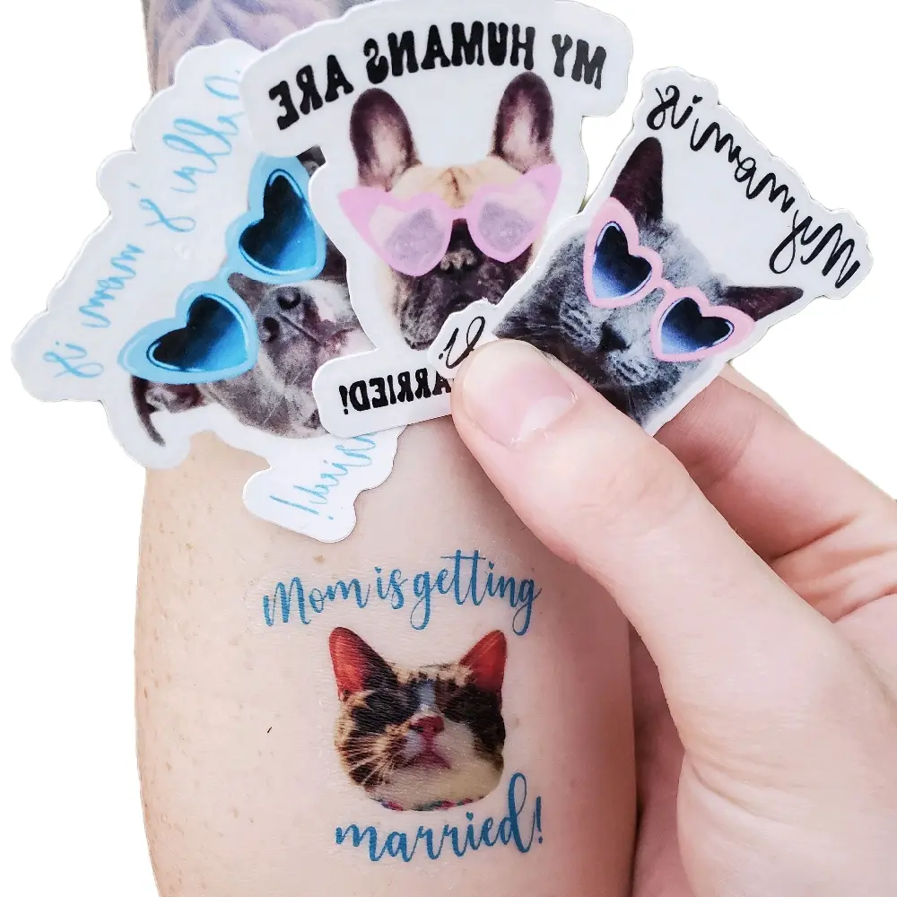 Bachelorette Tattoos/ Pet Face Tattoo/ Custom Temporary Tattoo/ Bachelorette Party Favor/ Personalized Tattoo/ Dog Face Tattoo/ Party Favor