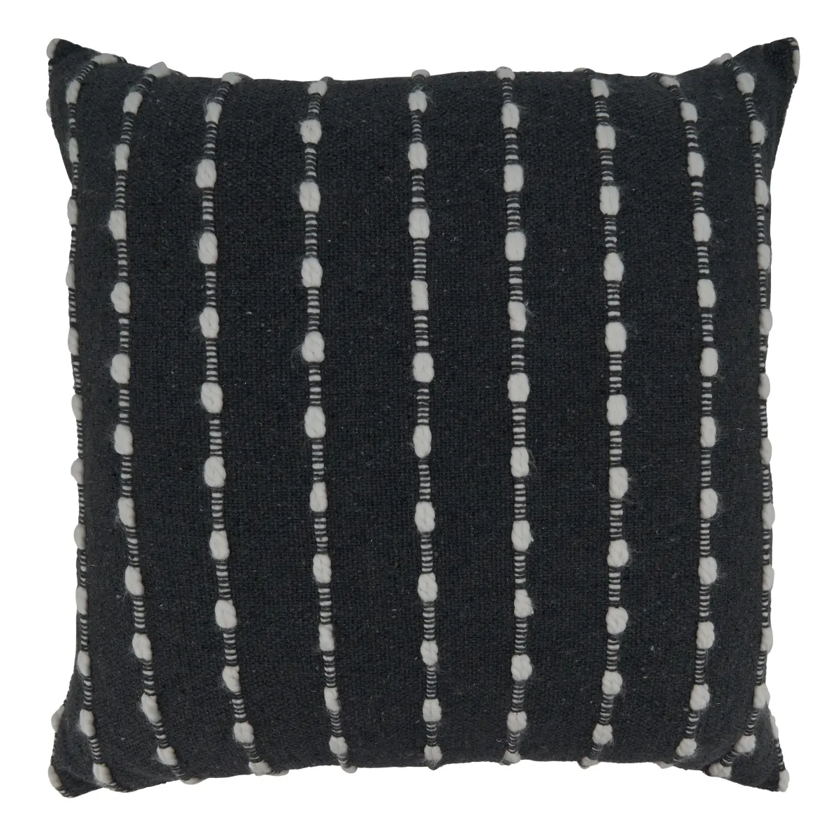 Saro Lifestyle 260.BK22SD 22 in. Striped Square Down Filled Pillow, Black