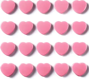 20PCS Strong Fridge Magnets - Heavy Duty Small Magnets for Whiteboard, Craft & Lockers | Cute Decorative Kitchen Office Classroom Magnet | Mini Heart Pink Refrigerator Magnets for Home School