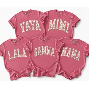 Personalized Preppy Floral Mama T-Shirt, Custom Retro Pink Roses Grandma Shirt, Comfort Colors Nana Gigi Mimi Grammy Lala Mother’s Day Tee, Floral Family Gift for Mom Grandma – DPCLICK
